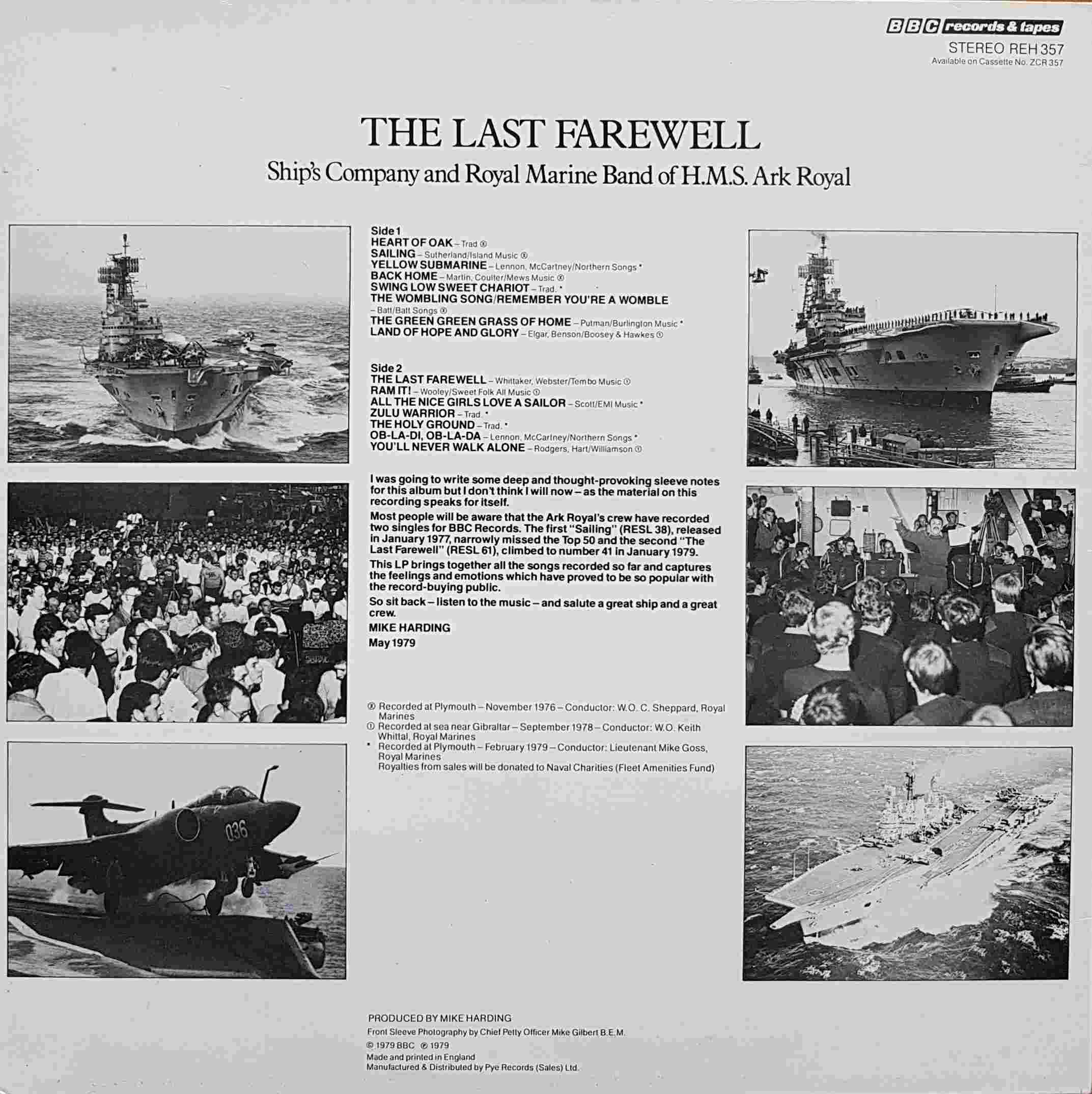 Picture of REH 357 The last farewell by artist Various / Ship's Company and Royal Marine Band of H. M. S. Ark Royal from the BBC records and Tapes library